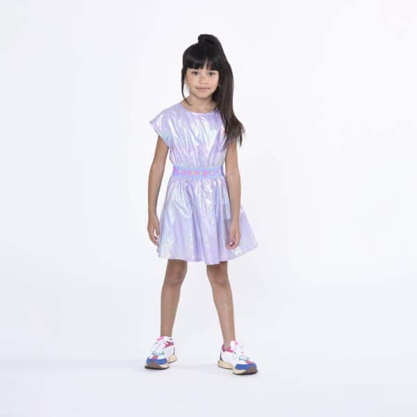 Billieblush lilac irridescent dress on model