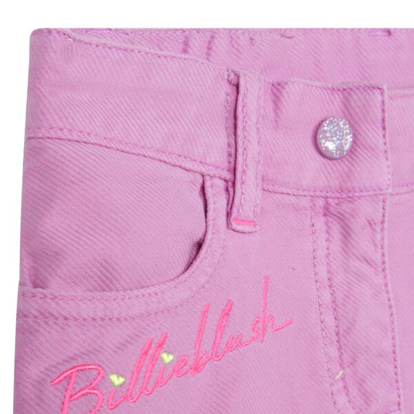 Billieblush girls pink denim skirt close up