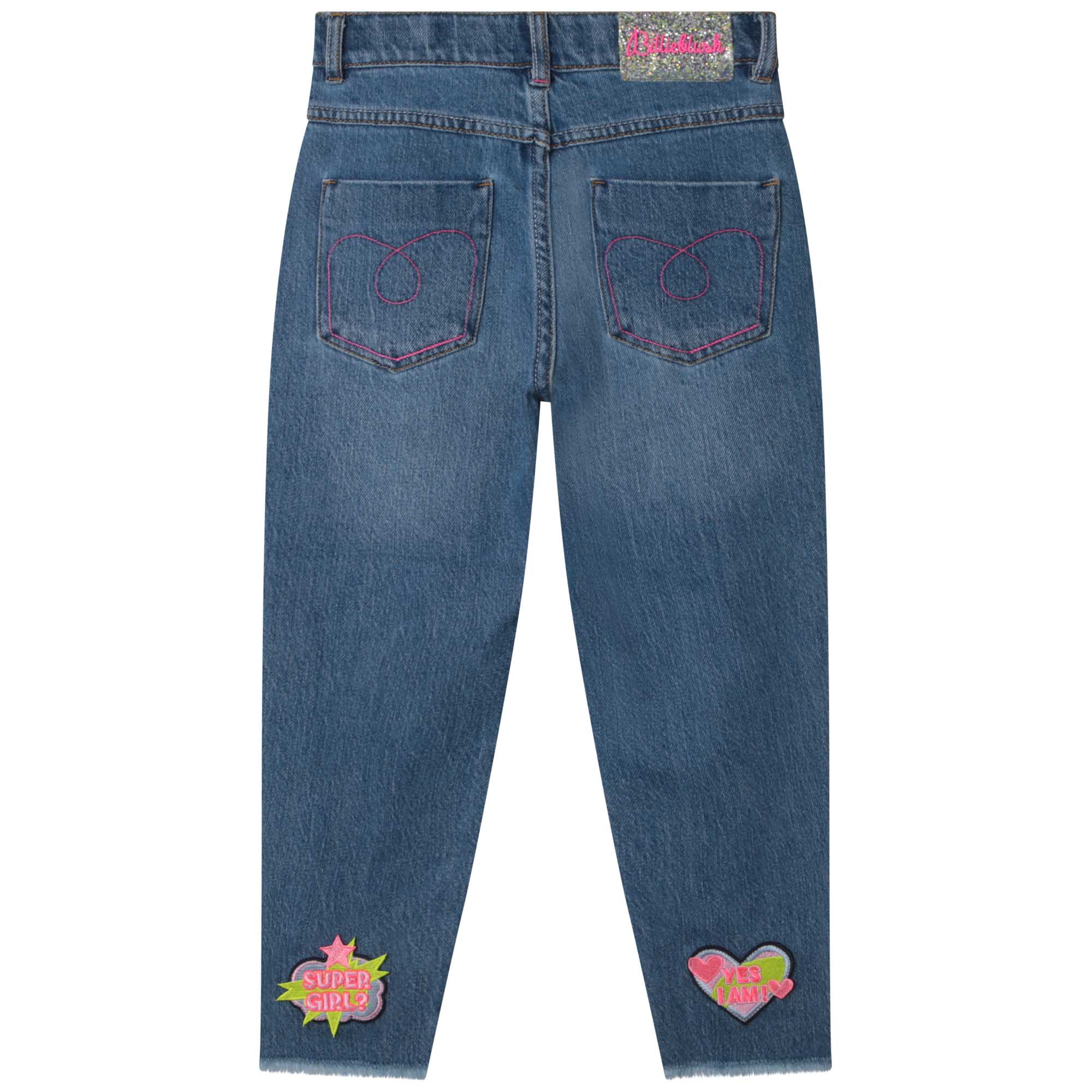 Billieblush girls jeans with heart logos - back view