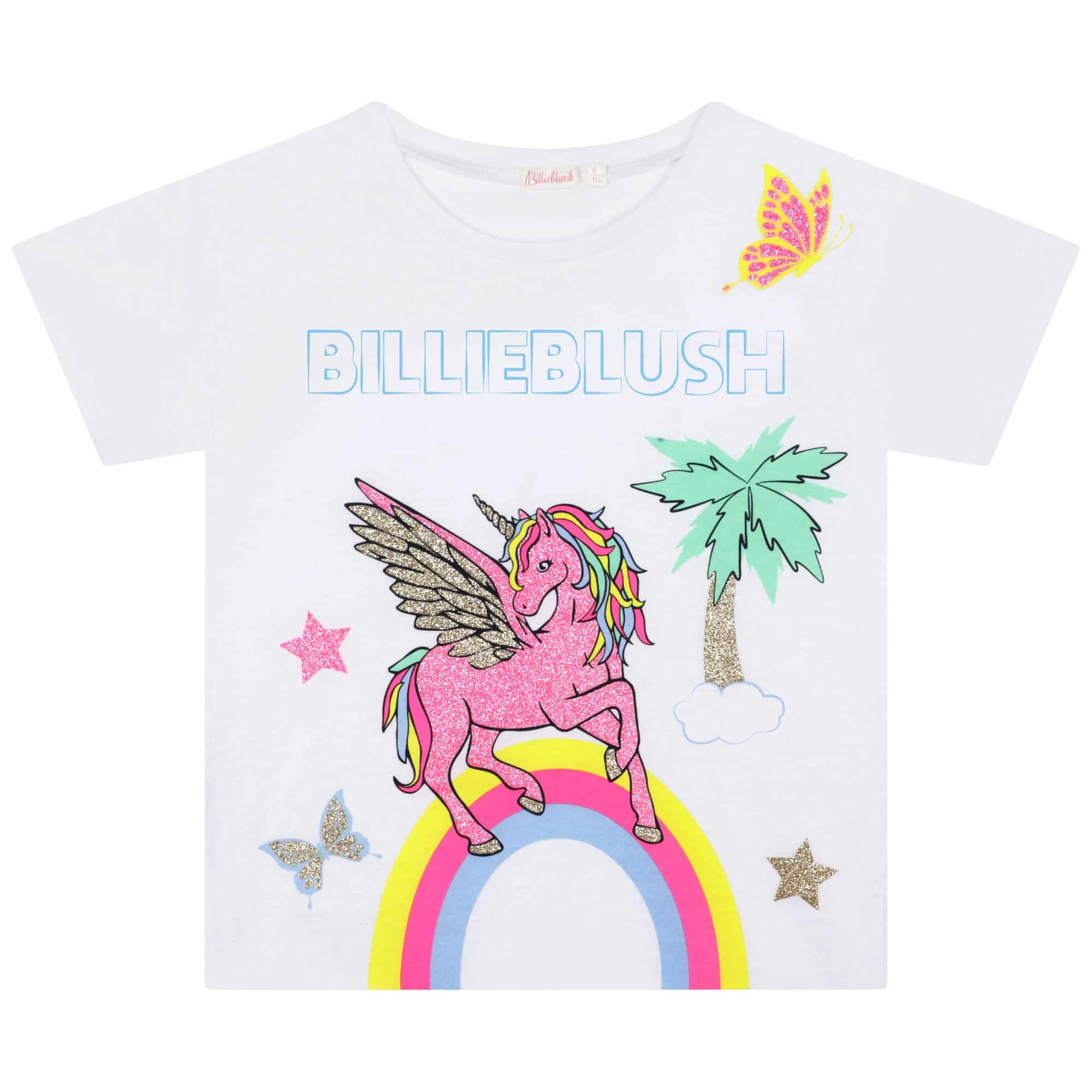 Billieblush girls unicorn tshirt with glitter detail