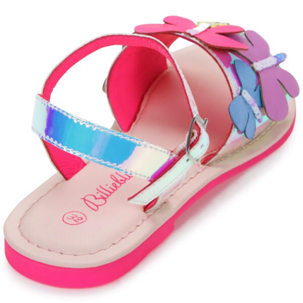 Billieblush multi coloured girls butterfly sandals with silver back view