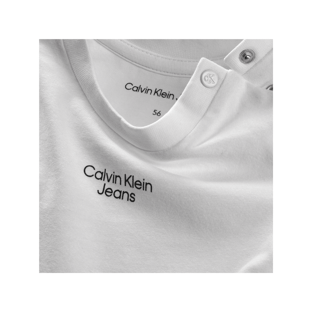 Calvin Klein boys white tshirt with subtle black logo