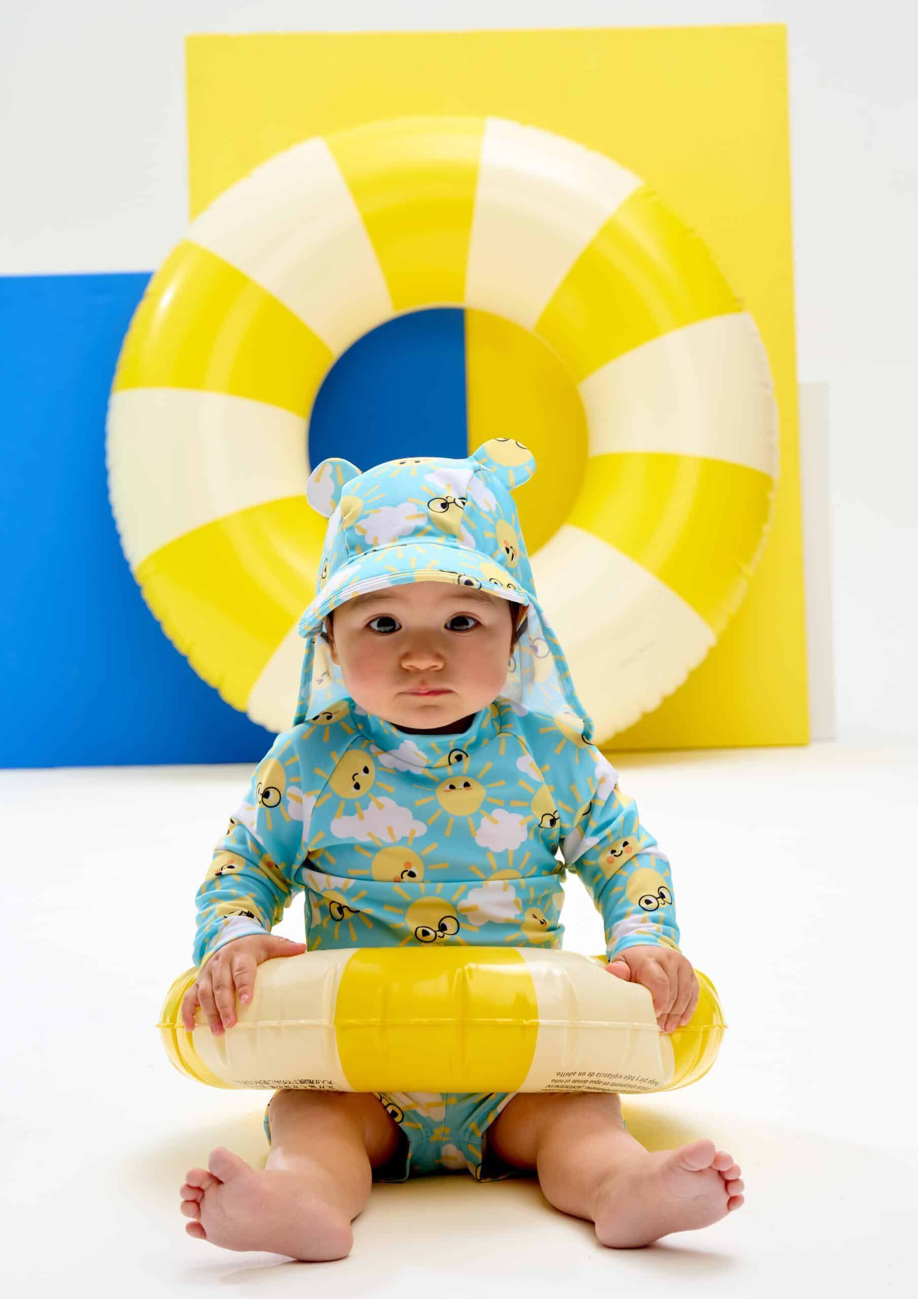 the bonnie mob baby swim costume with matching hat
