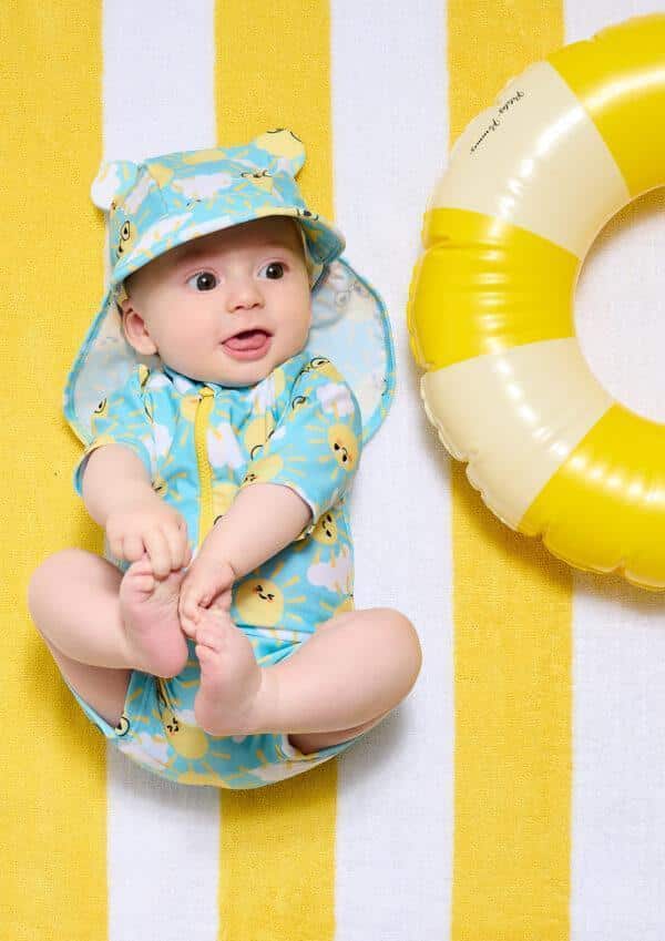the bonnie mob baby swimming costume and matching hat