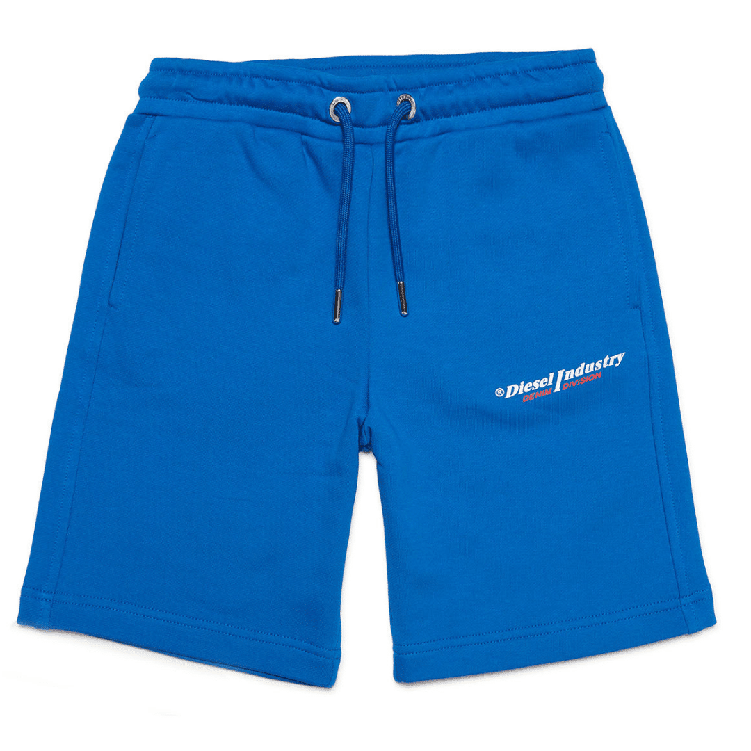 Boys blue Diesel shorts front view