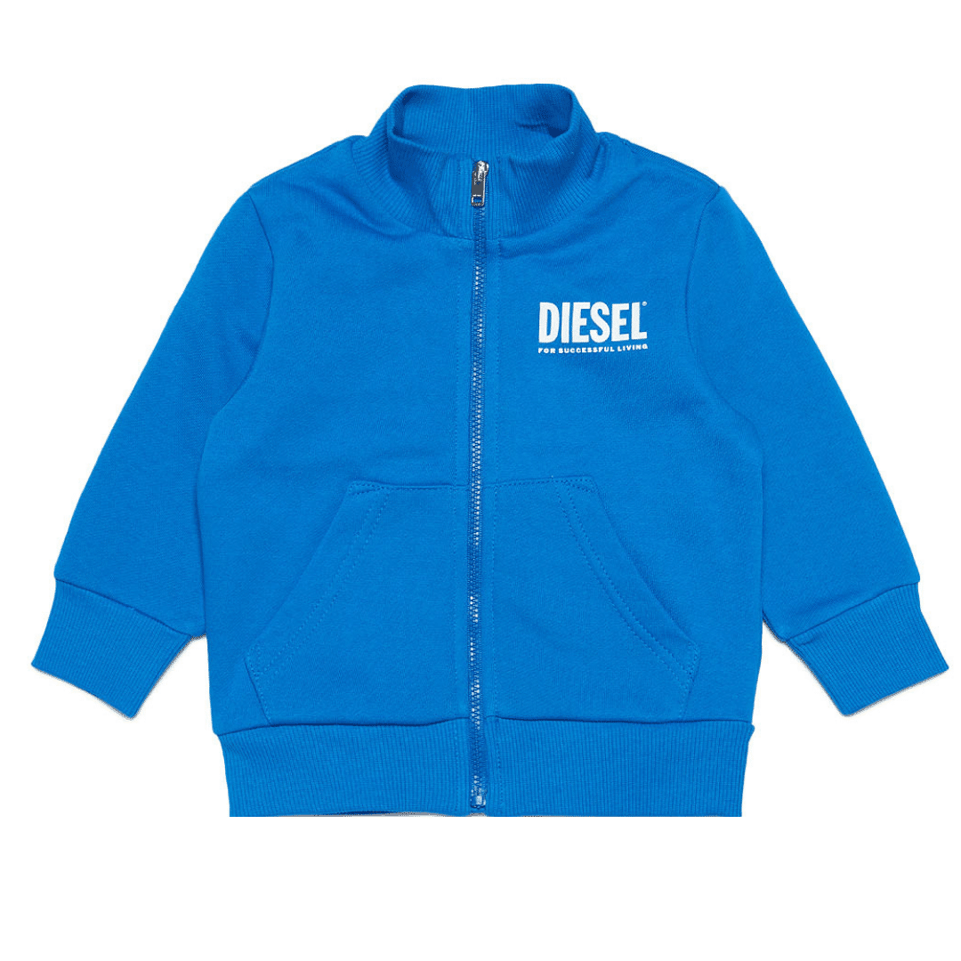 Diesel boys bright blue zipper with white logo