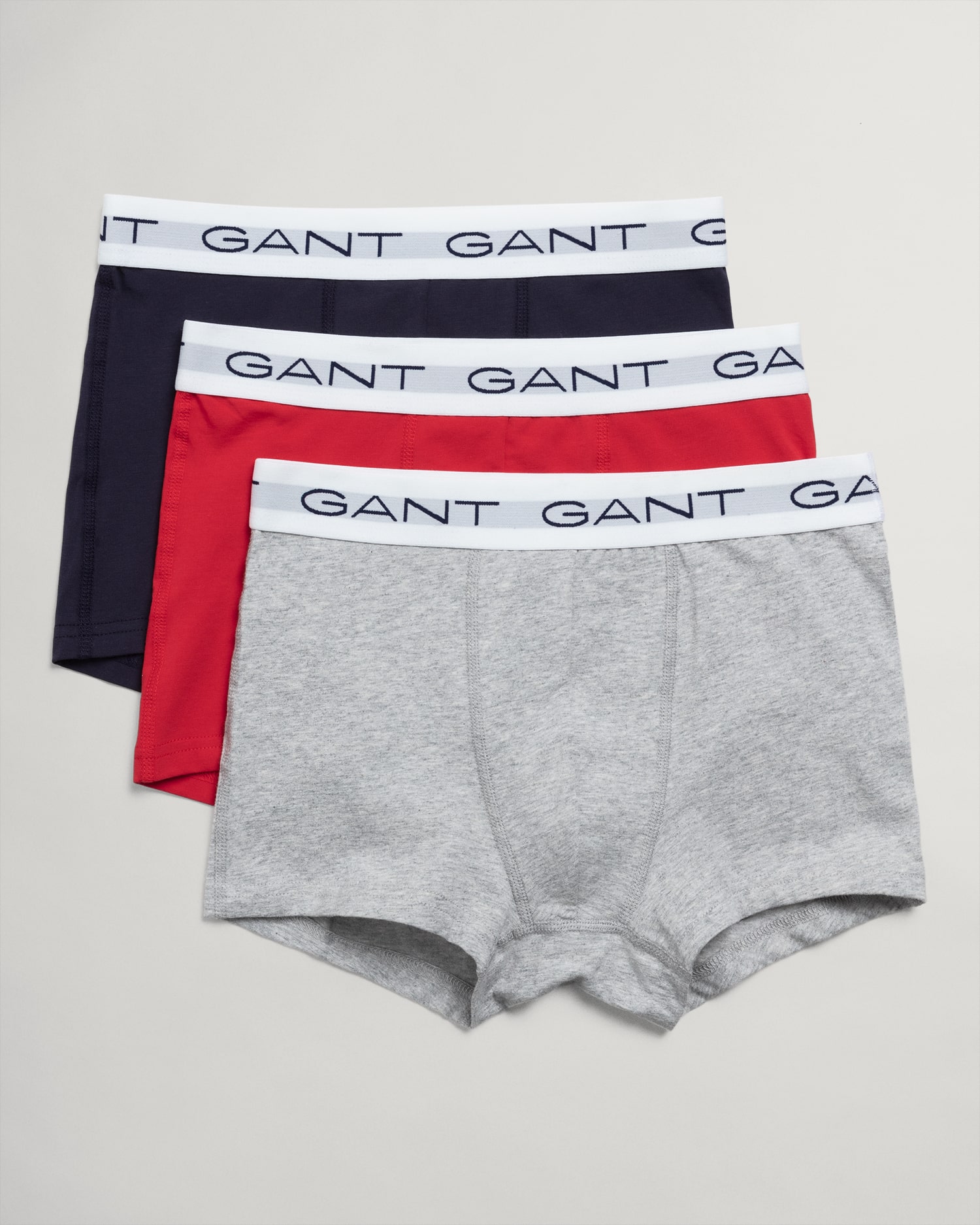 Gant boys boxers x 3 - red, grey, navy