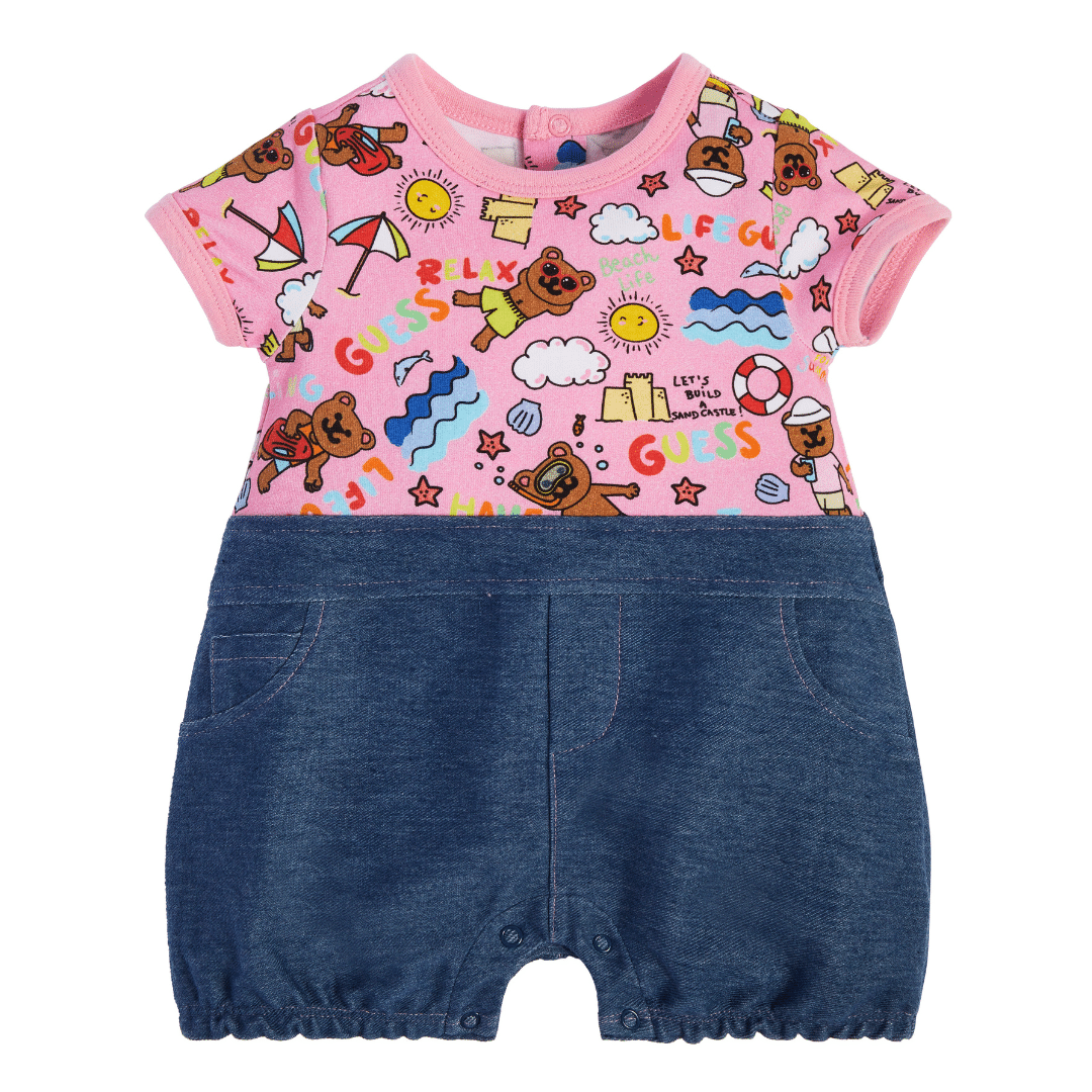 Guess baby outfit with pink and denim