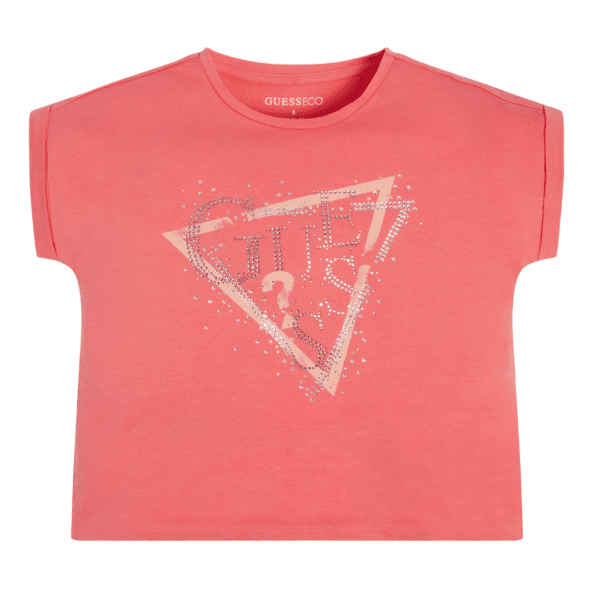Guess coral girls tshirt with triangular logo