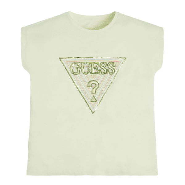 Guess pale green girls tshirt with triangular logo