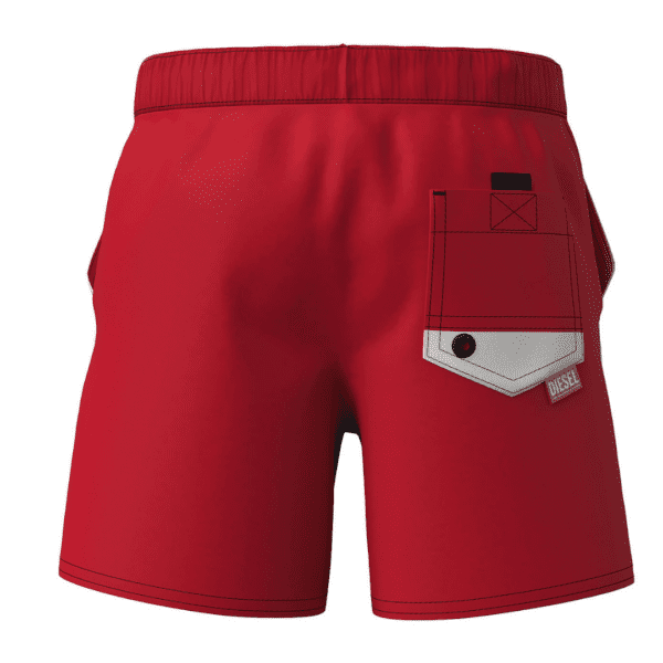 Diesel Industry denim division boys red shorts back view