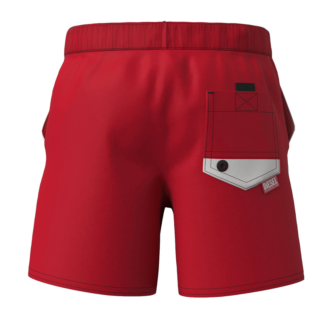 Diesel Industry denim division boys red shorts back view