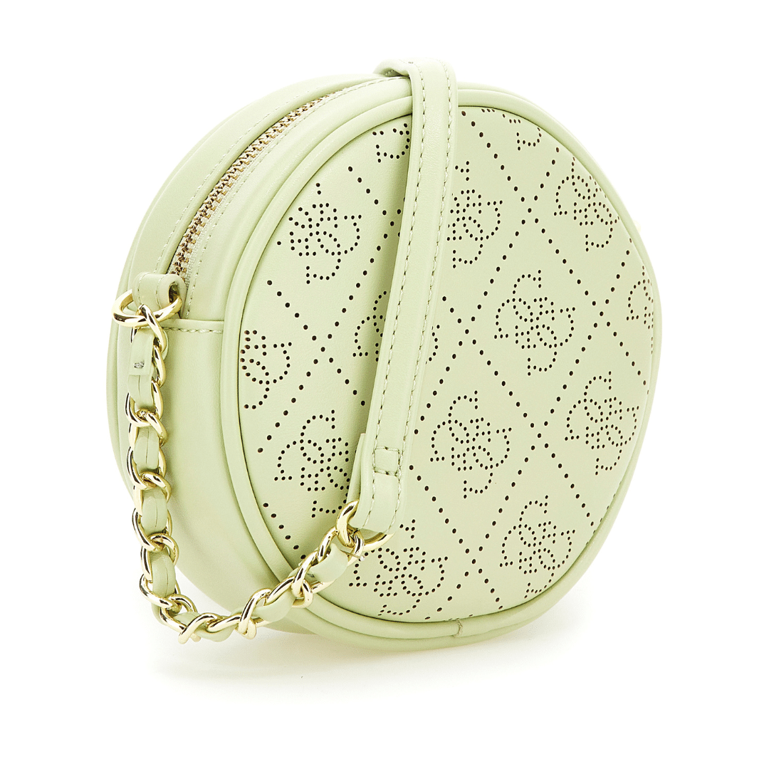 Guess girl pale green girls bag with gold detailing side view