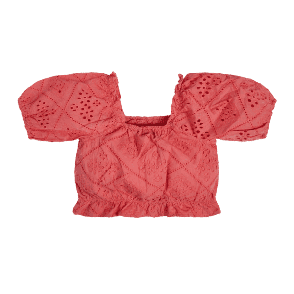 Guess coral lace girls summer belly top front view