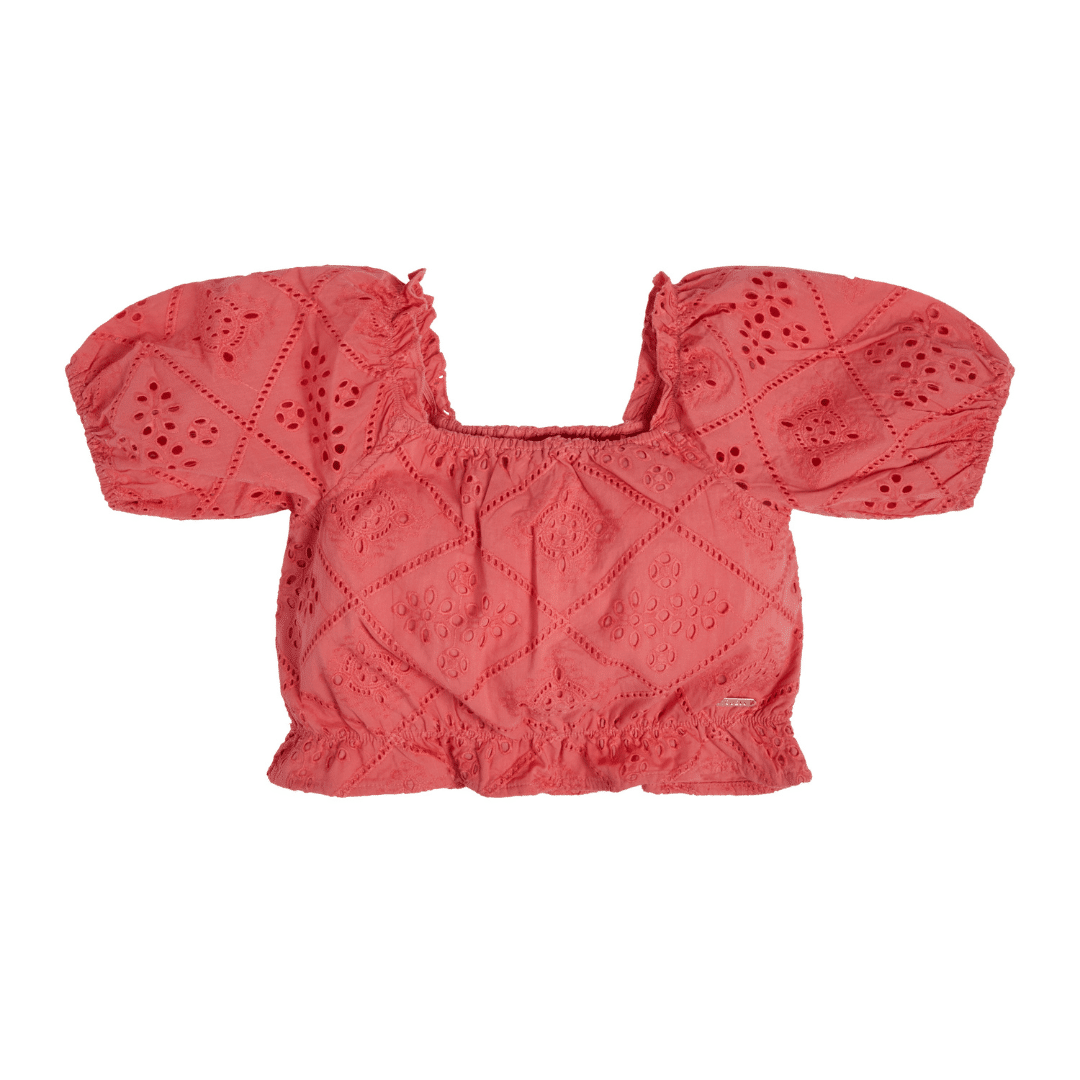 Guess coral lace girls summer belly top