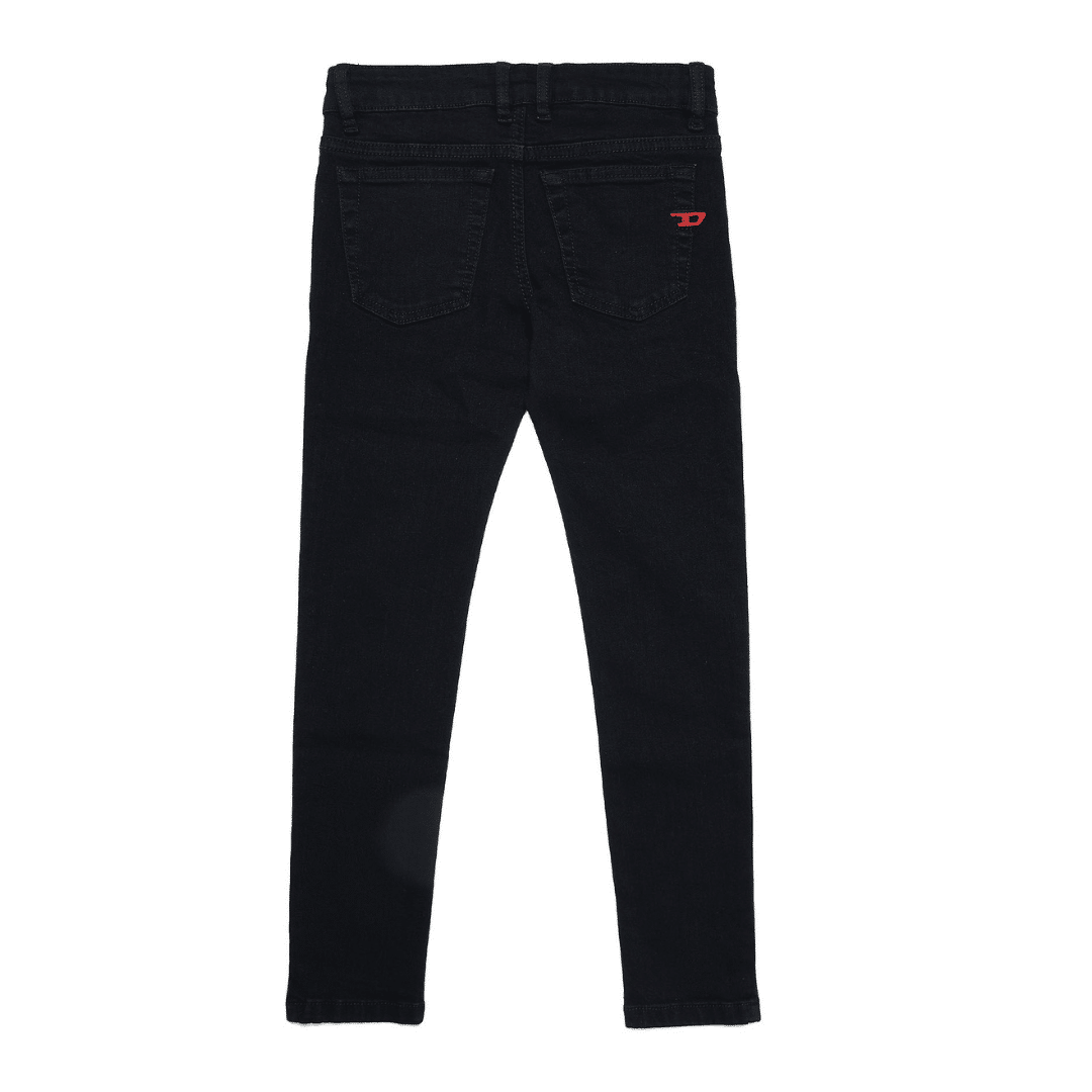 Diesel black boys jeans with red D logo back view
