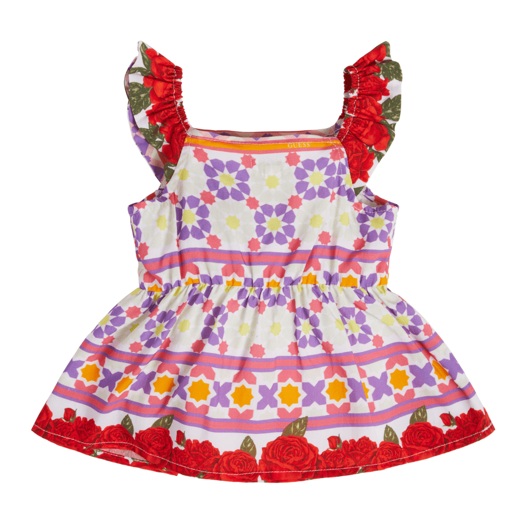Guess multi coloured patterned dress for young girls
