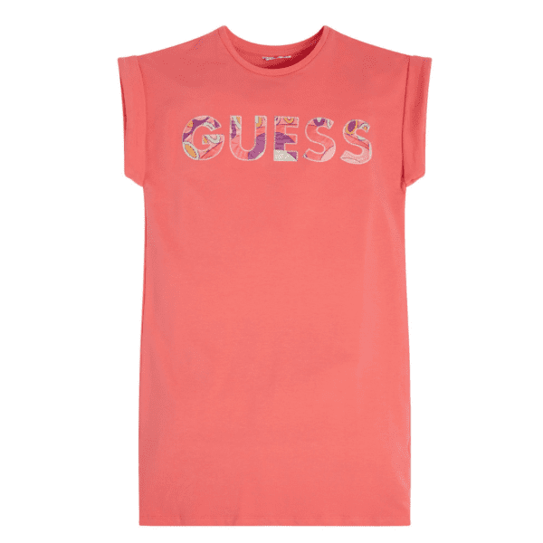 Guess coral summer day dress with logo