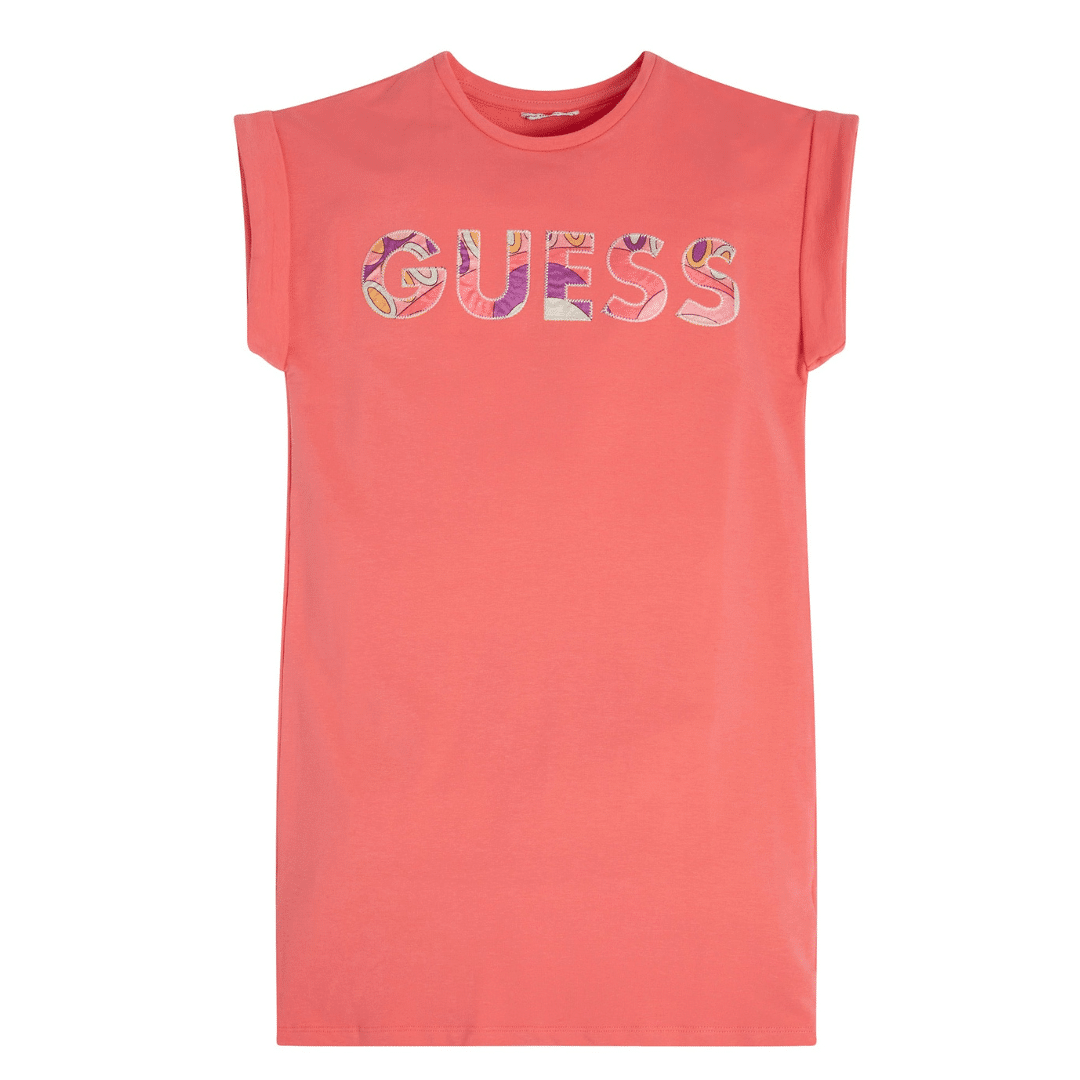 Guess coral summer day dress with logo