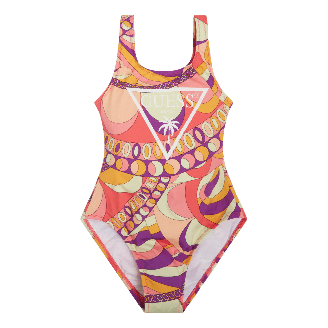 Guess one piece 70s inspired girls swimsuit