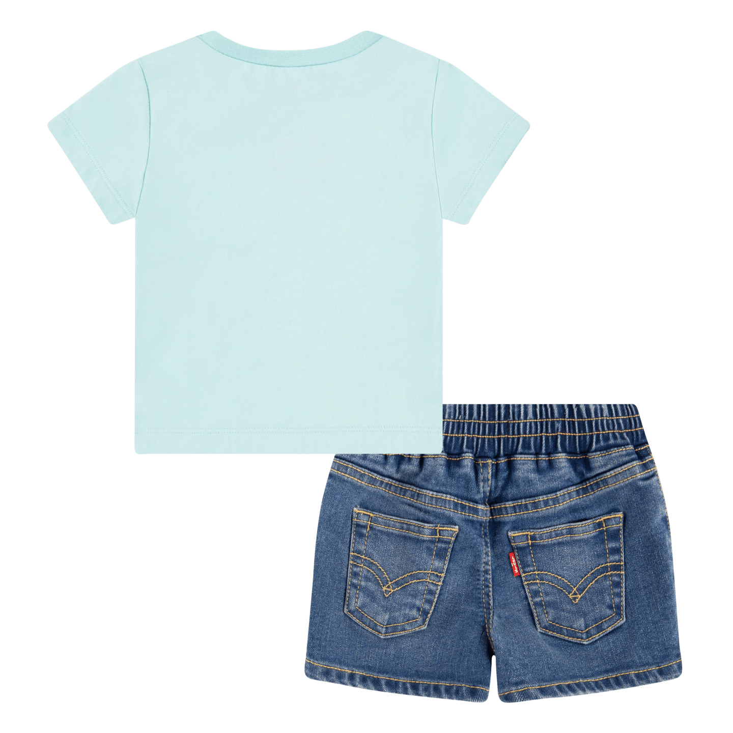 Levi's girls denim shorts and tee set back view