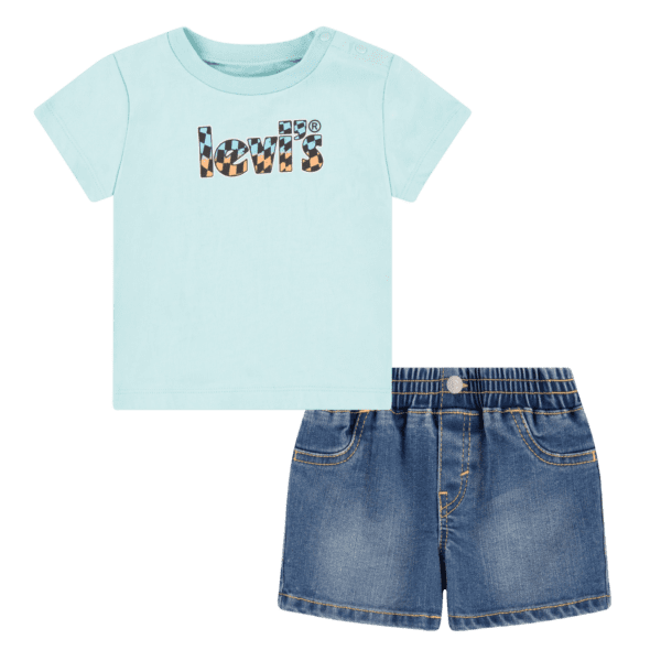 Levi's girls denim shorts and tee set