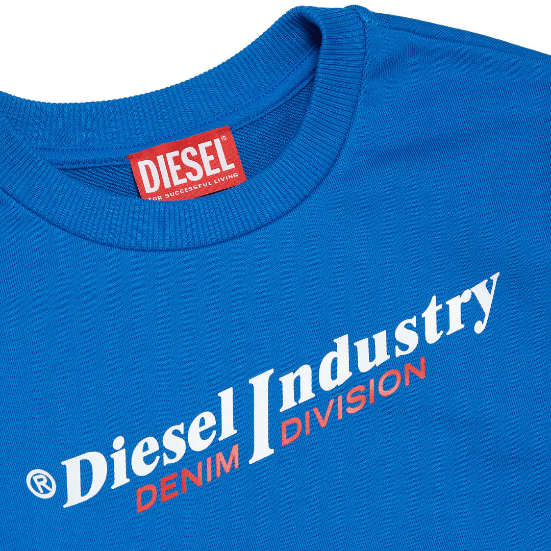 Diesel Industry Denim division boys blue sweater close up
