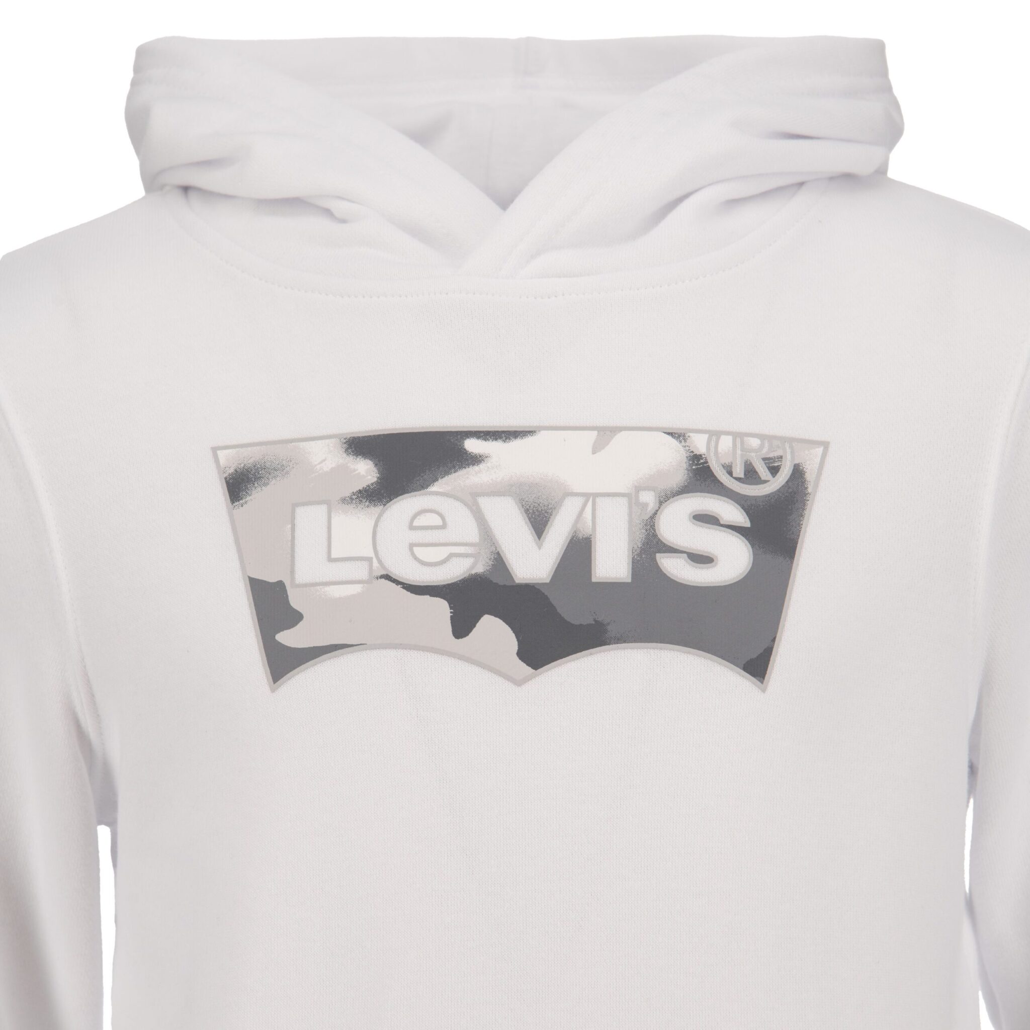 Levi's kids white hoodie close up of logo