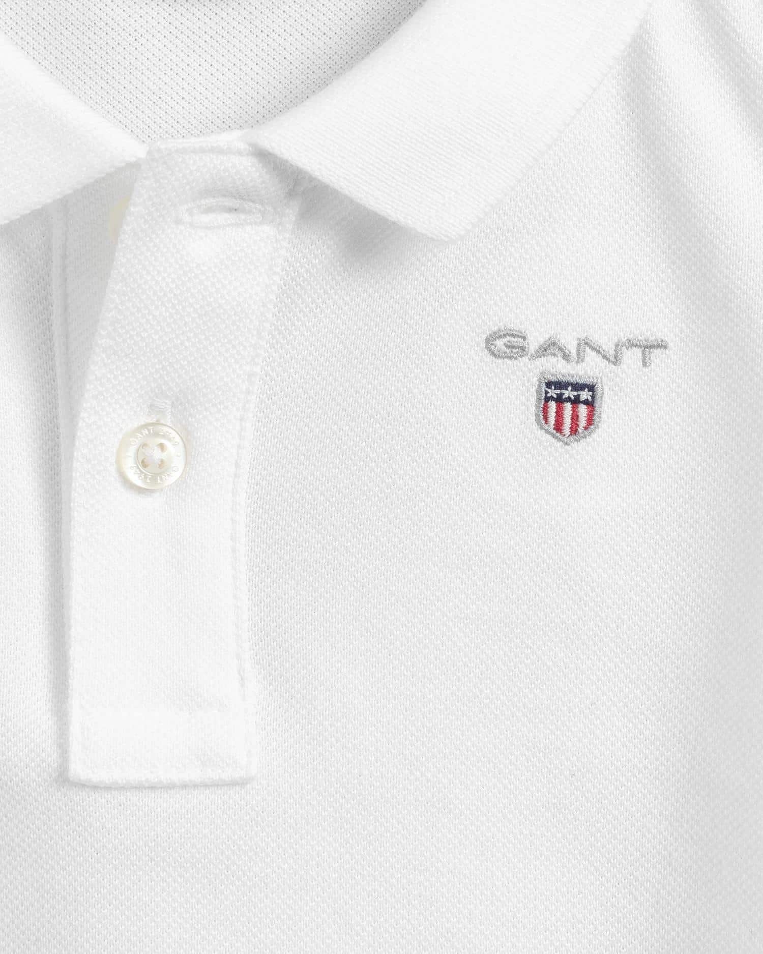 Gant boys white polo shirt with small logo