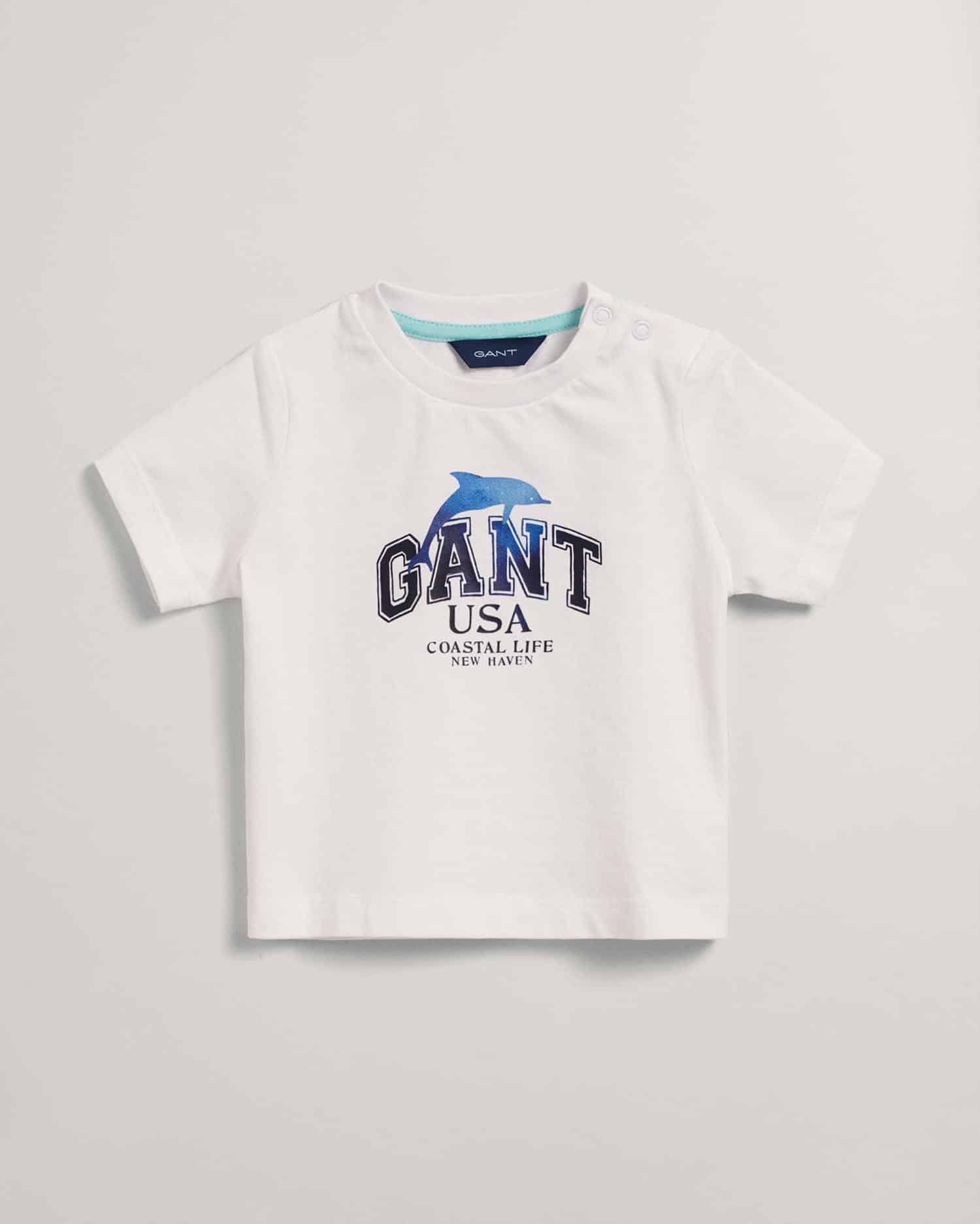 Gant boys white tshirt with large logo
