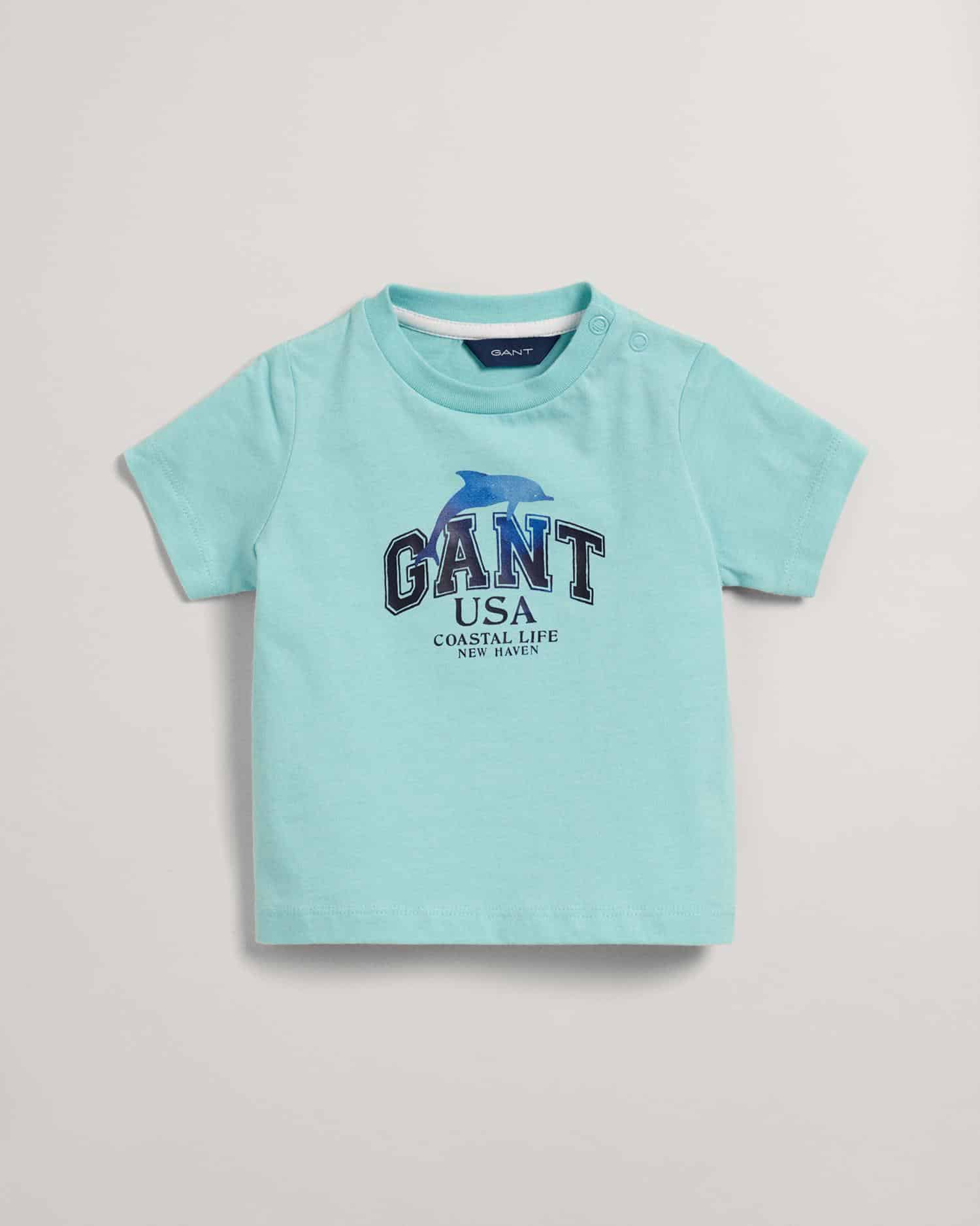 Gant boys turquoise tshirt with large logo