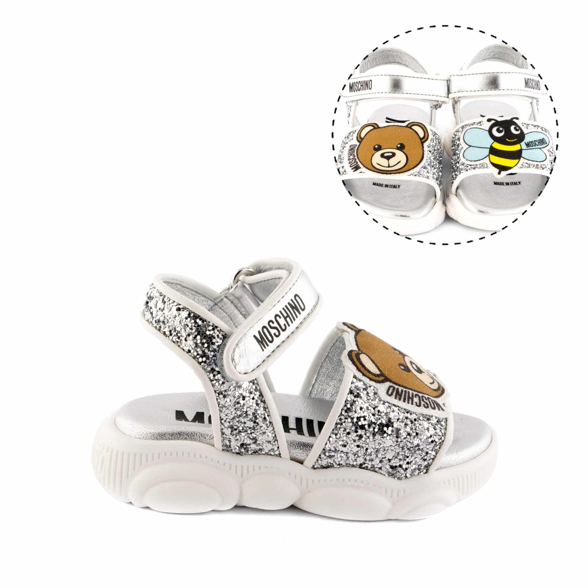 Moschino Baby Girls Bee & Teddy Bear Glitter Sandals