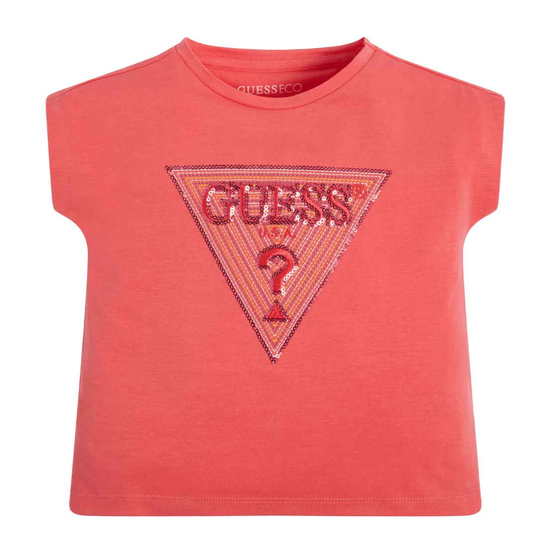 Guess bright red coral girls tshirt