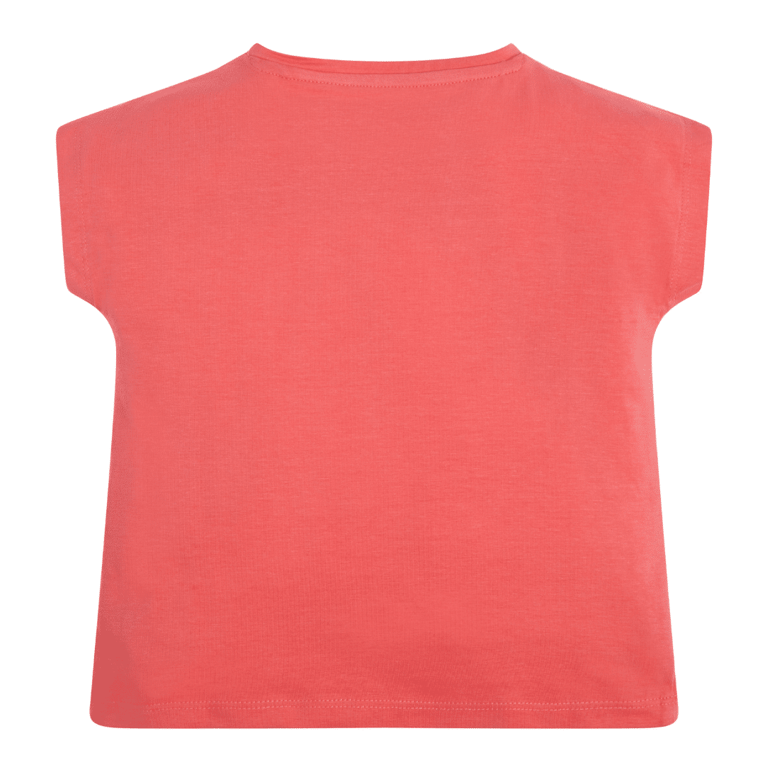Guess bright red coral girls tshirt back view