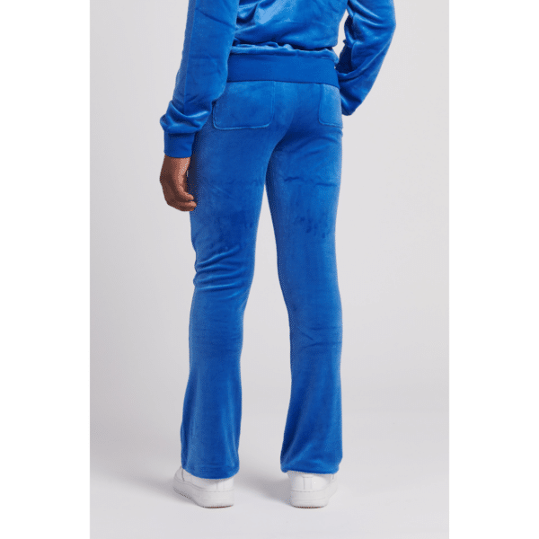 juicy couture girls blue velour trousers back view on model
