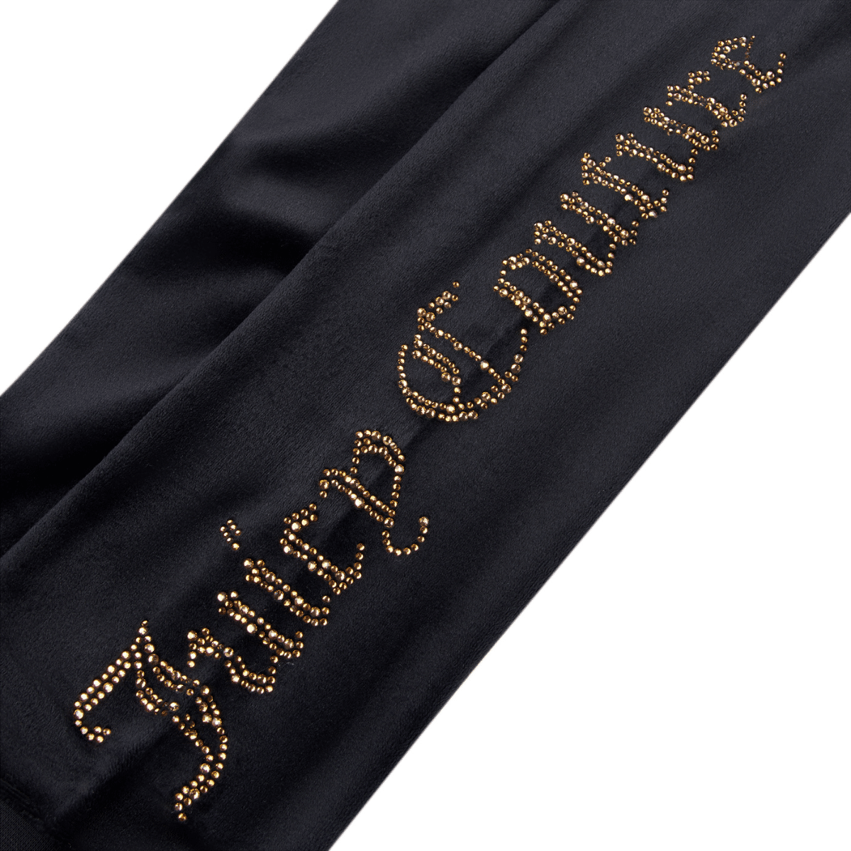 juicy couture girls black velour trousers close up