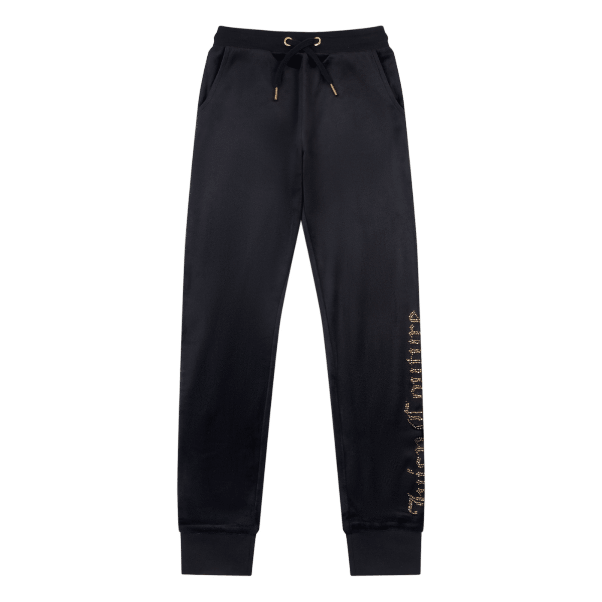 juicy couture girls black velour trousers