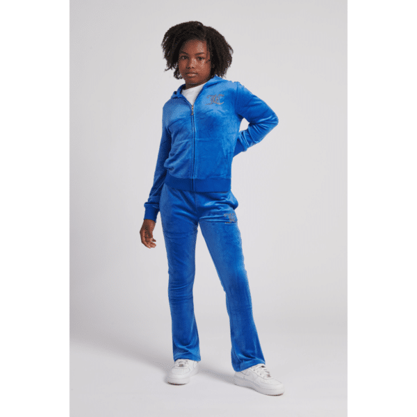 juicy couture girls blue velour tracksuit on model