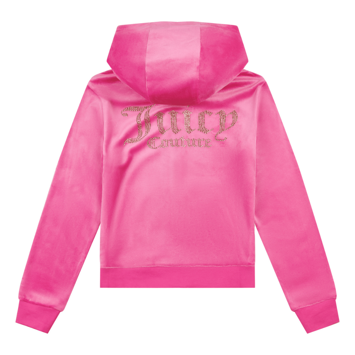 juicy couture girls pink velour hoodie back view