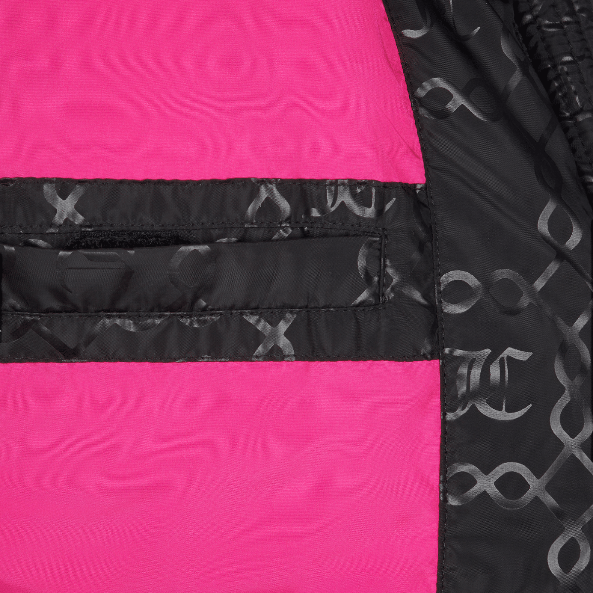 juicy couture girls black puffer close up of inside