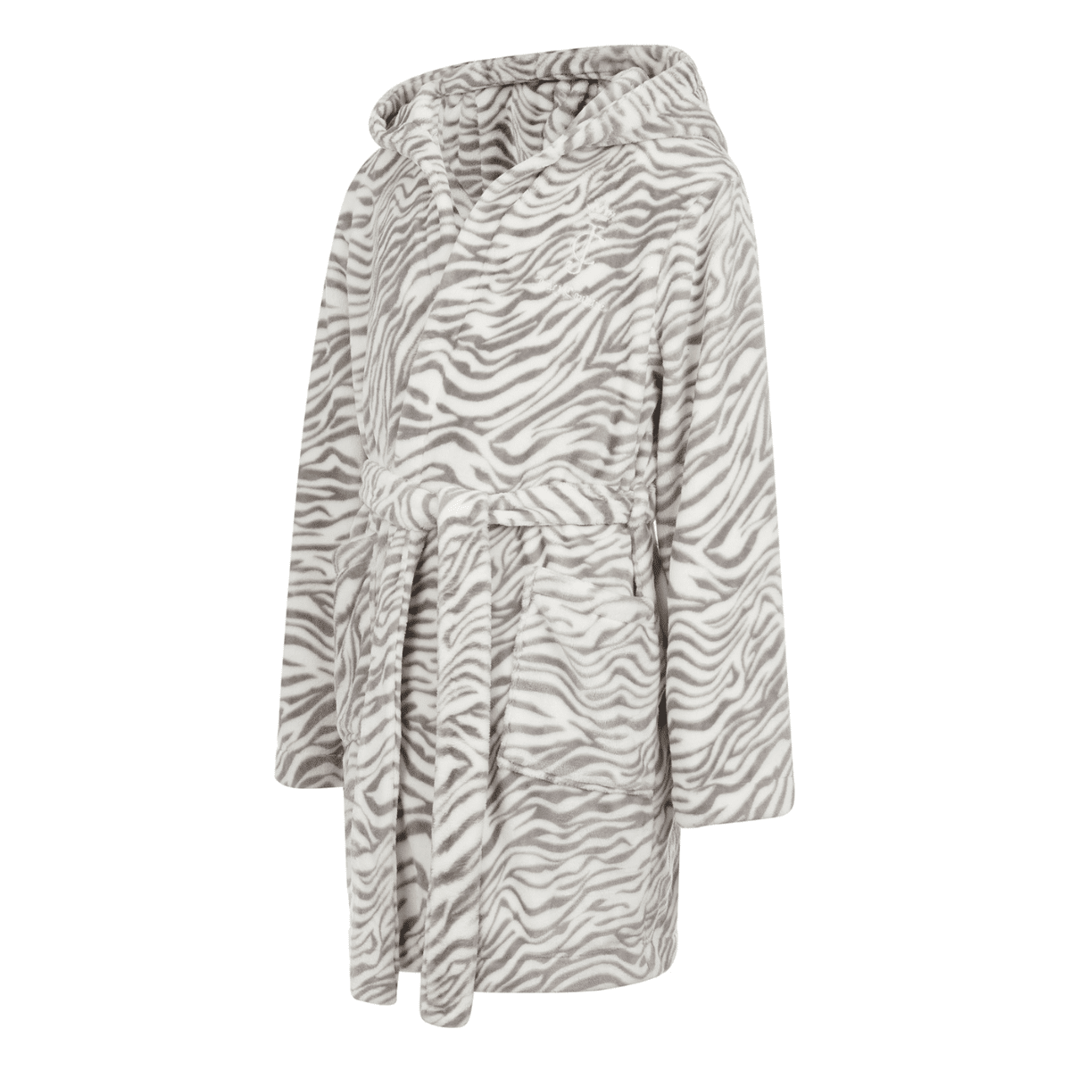 juicy couture girls white and grey tiger dressing gown side view