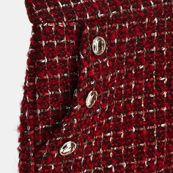 Guess girls red winter shorts close up of buttons