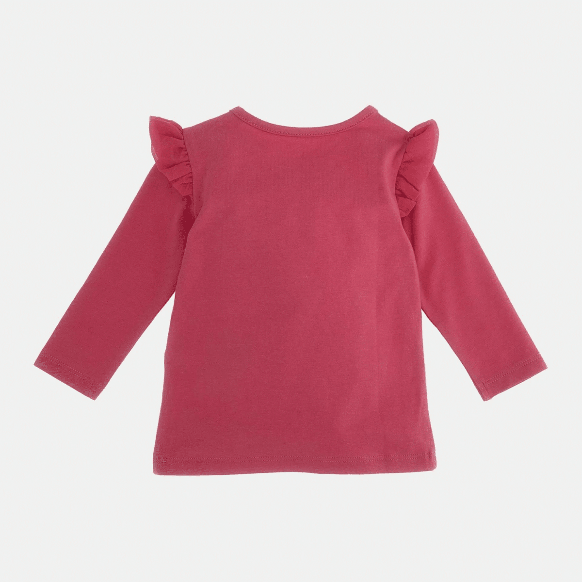 Guess girls long sleeved pink tshirt with frills