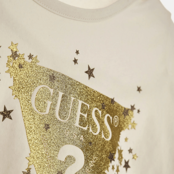 Guess creme long sleeved top close up