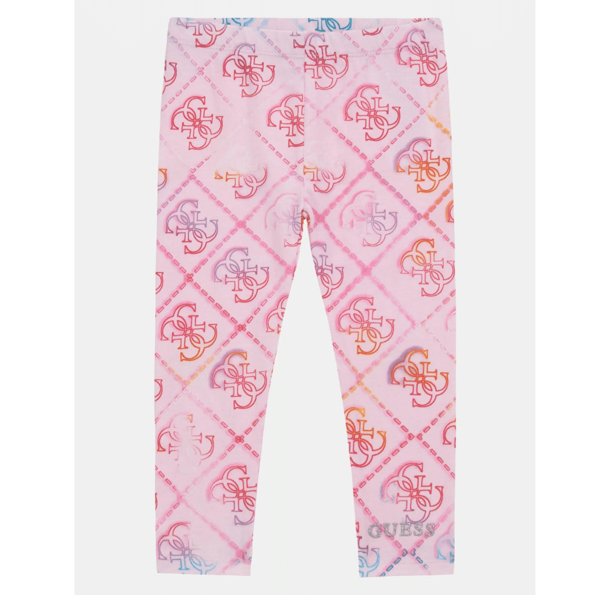 Guess girls pale pink leggings on grey background