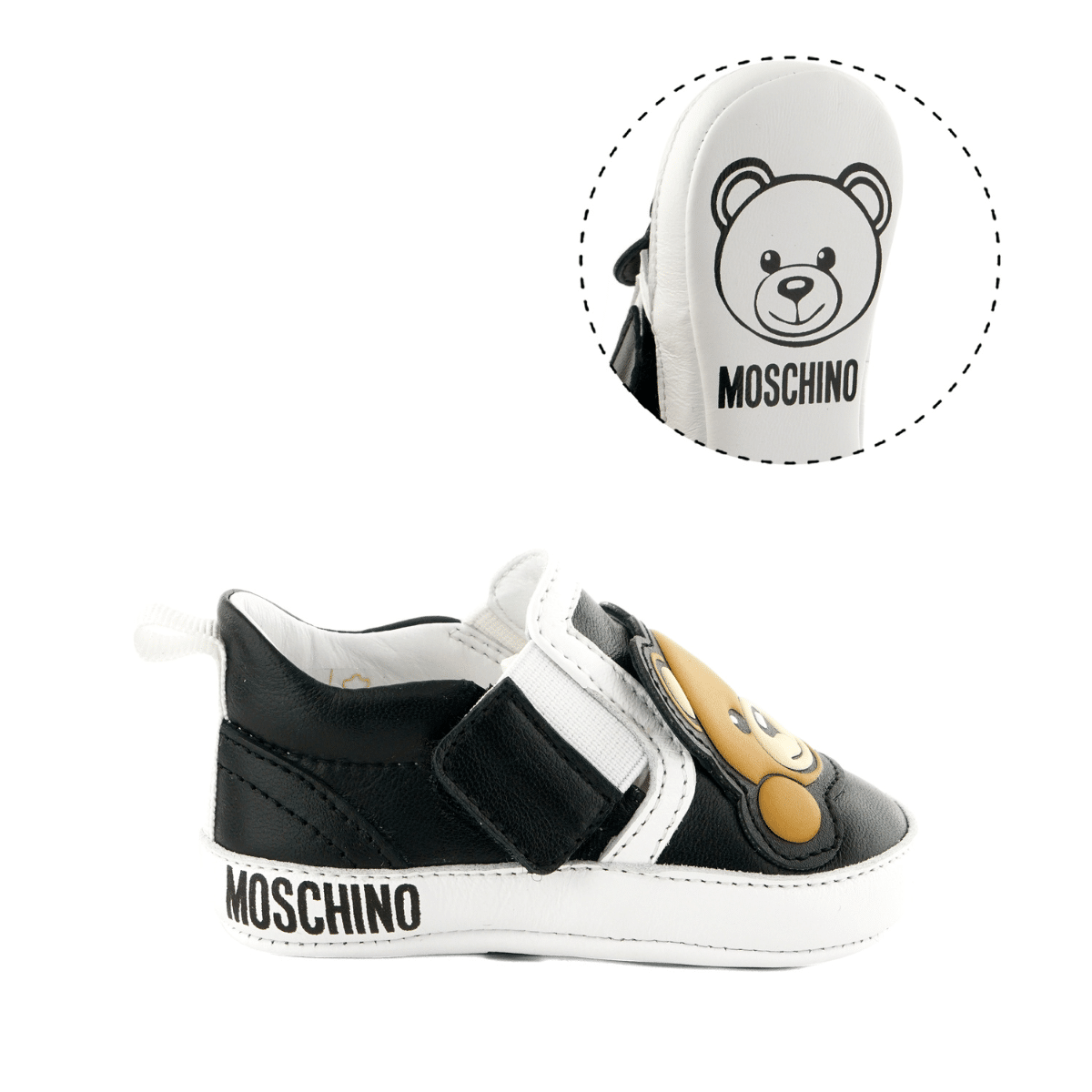 Moschino baby black teddy bear trainers