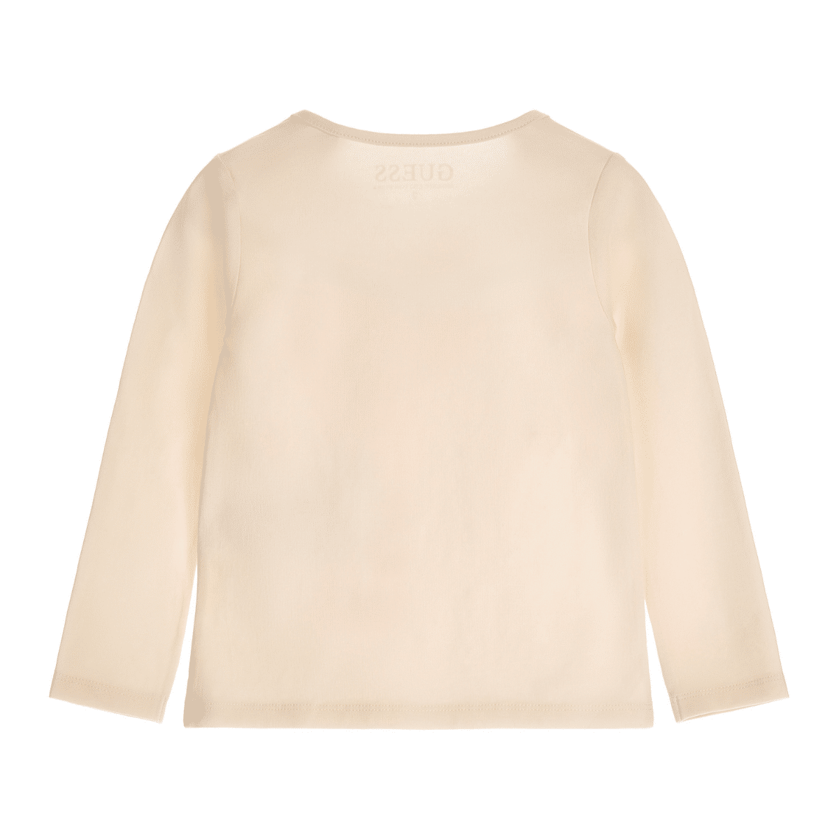 Guess girls long sleeved cream top with pastels logo back view