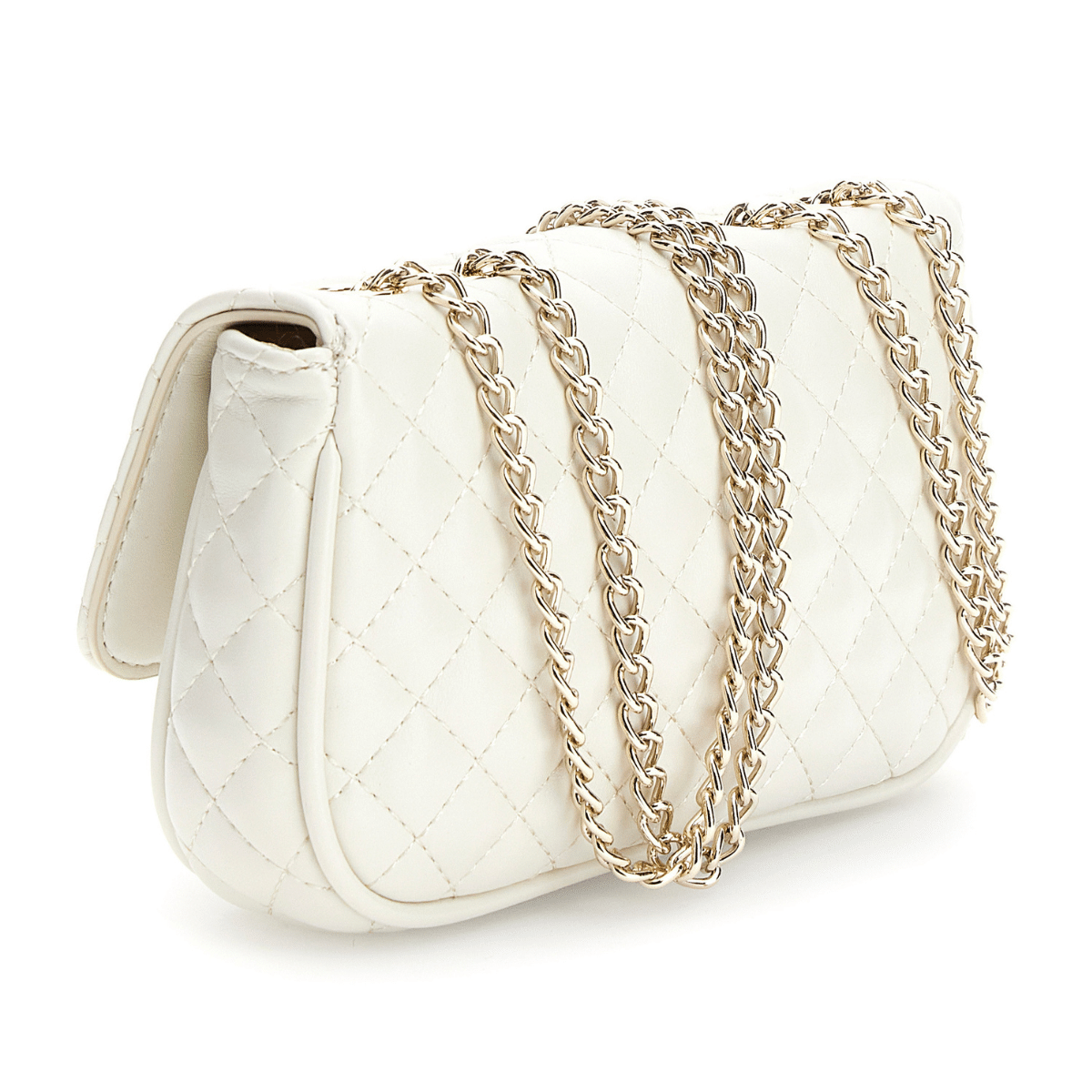 Guess girls cream handbag with gold chain strap back view