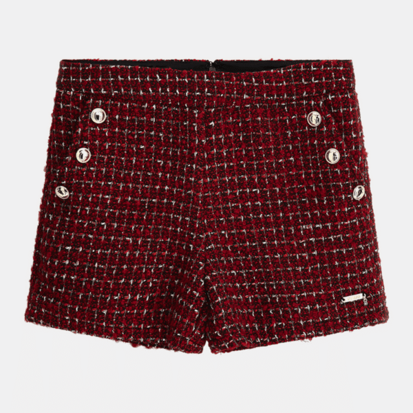 Guess girls red winter shorts with gold buttons
