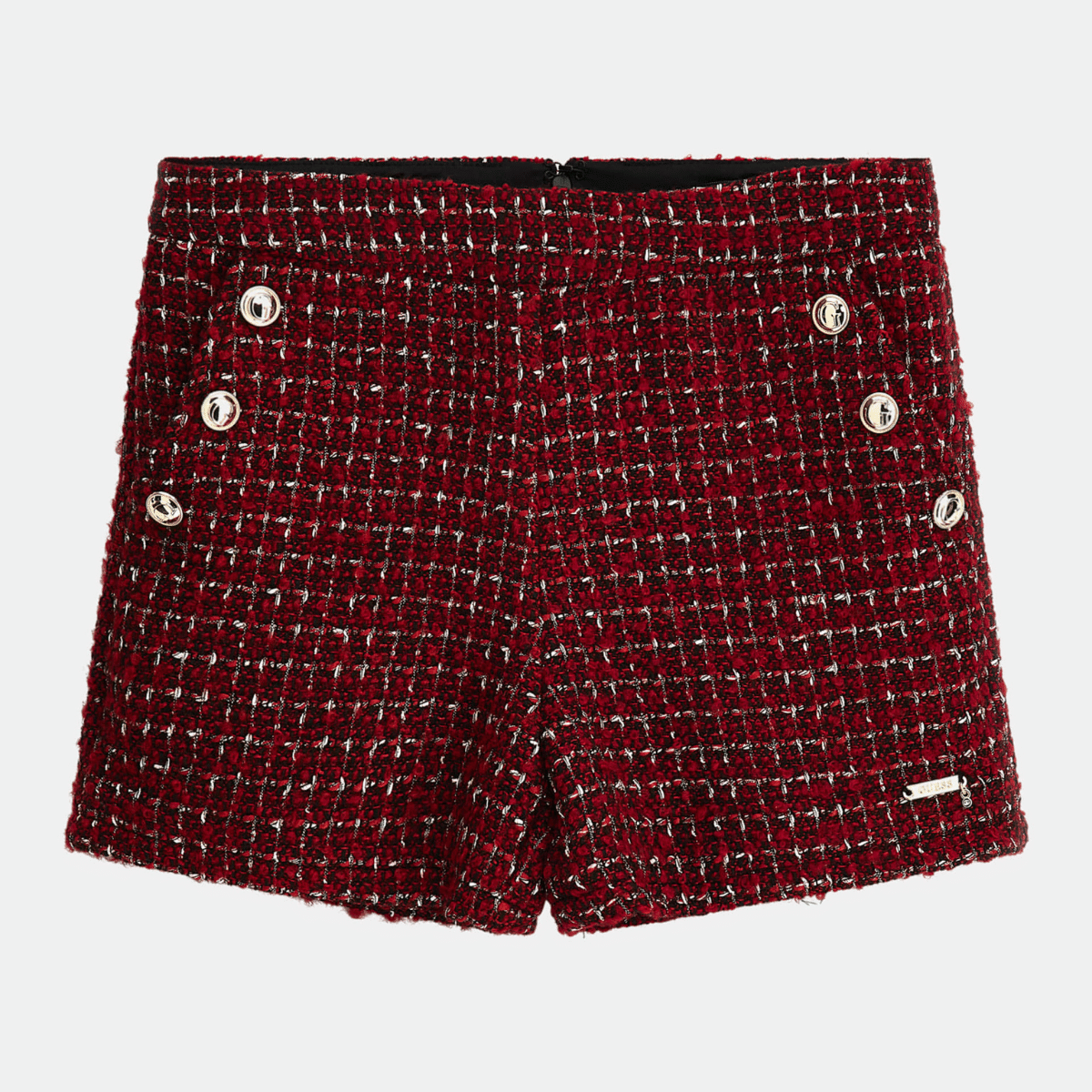 Guess girls red winter shorts with gold buttons